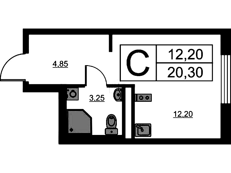 Квартира студия 20.3 м², 2/16 эт., ЖК «Avenue Apart Pulkovo»